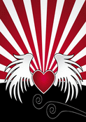 Coeur tomb&eacute; du ciel avec des ailes blanches